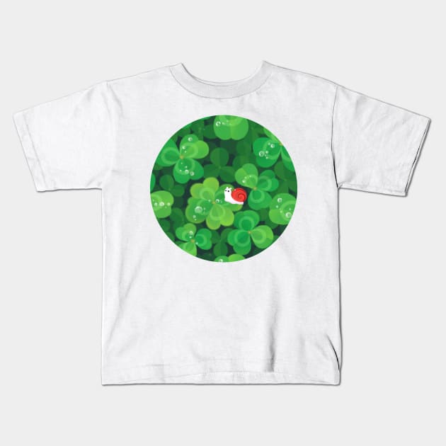 Happy lucky snail Kids T-Shirt by pikaole